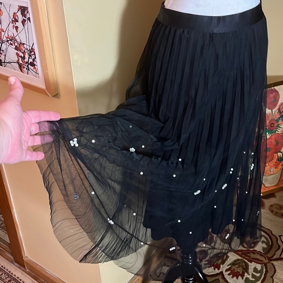 ANTHROPOLOGIE Size Medium EvaFranks Maxi Tulle Pearls Party Ballerina $148 NEW - Picture 4 of 16